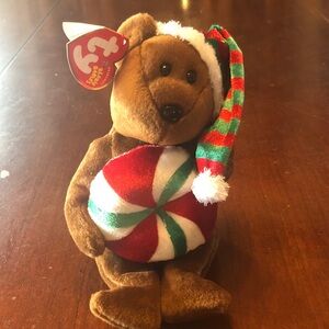 Ty Beanie Baby Yummy Holiday Christmas Peppermint Bear Plush NWT